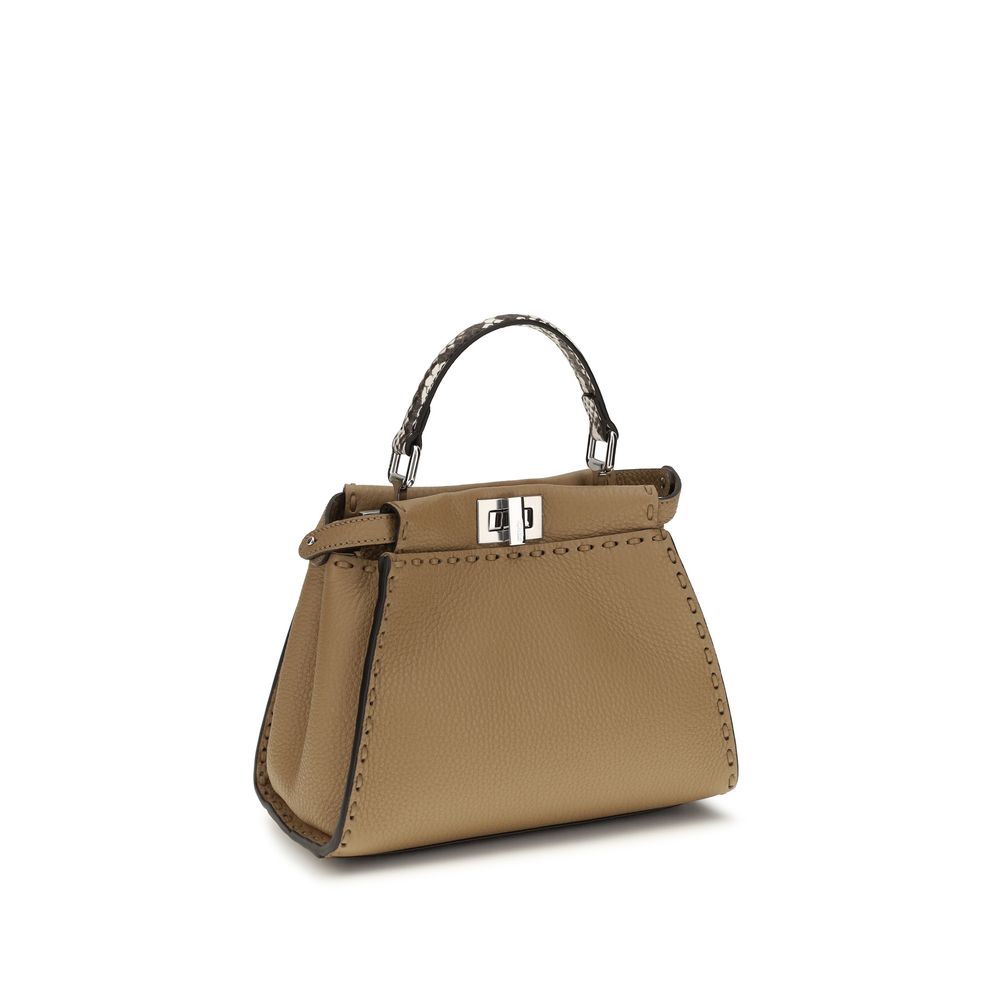 Fendi Beige Calf Leather Bos Taurus Handbag - Back view