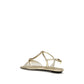 Prada Gold Calf Leather Flat Sandals - Back view