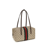 Gucci Beige Cotton Handbag - AW26 29x14cm - Side view