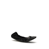 Gucci Black Calf Leather Bos Taurus Ballet Flats - Side view