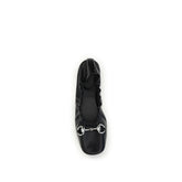 Gucci Black Calf Leather Bos Taurus Ballet Flats - Detail view