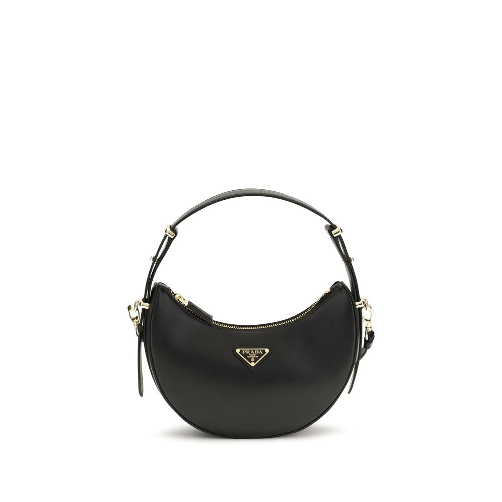 Prada Black Calf Leather Shoulder Bag - SS26 22.5×18.5cm - Front view