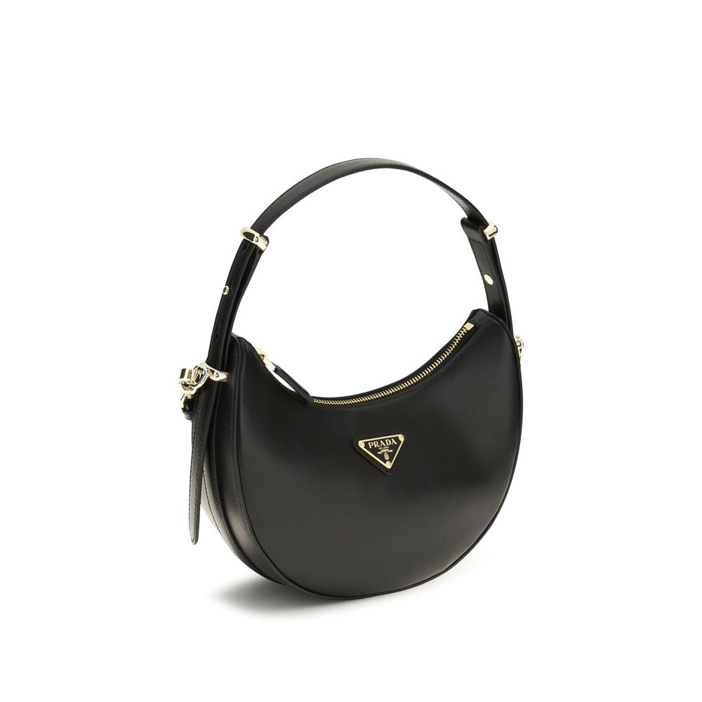 Prada Black Calf Leather Shoulder Bag - SS26 22.5×18.5cm - Side view