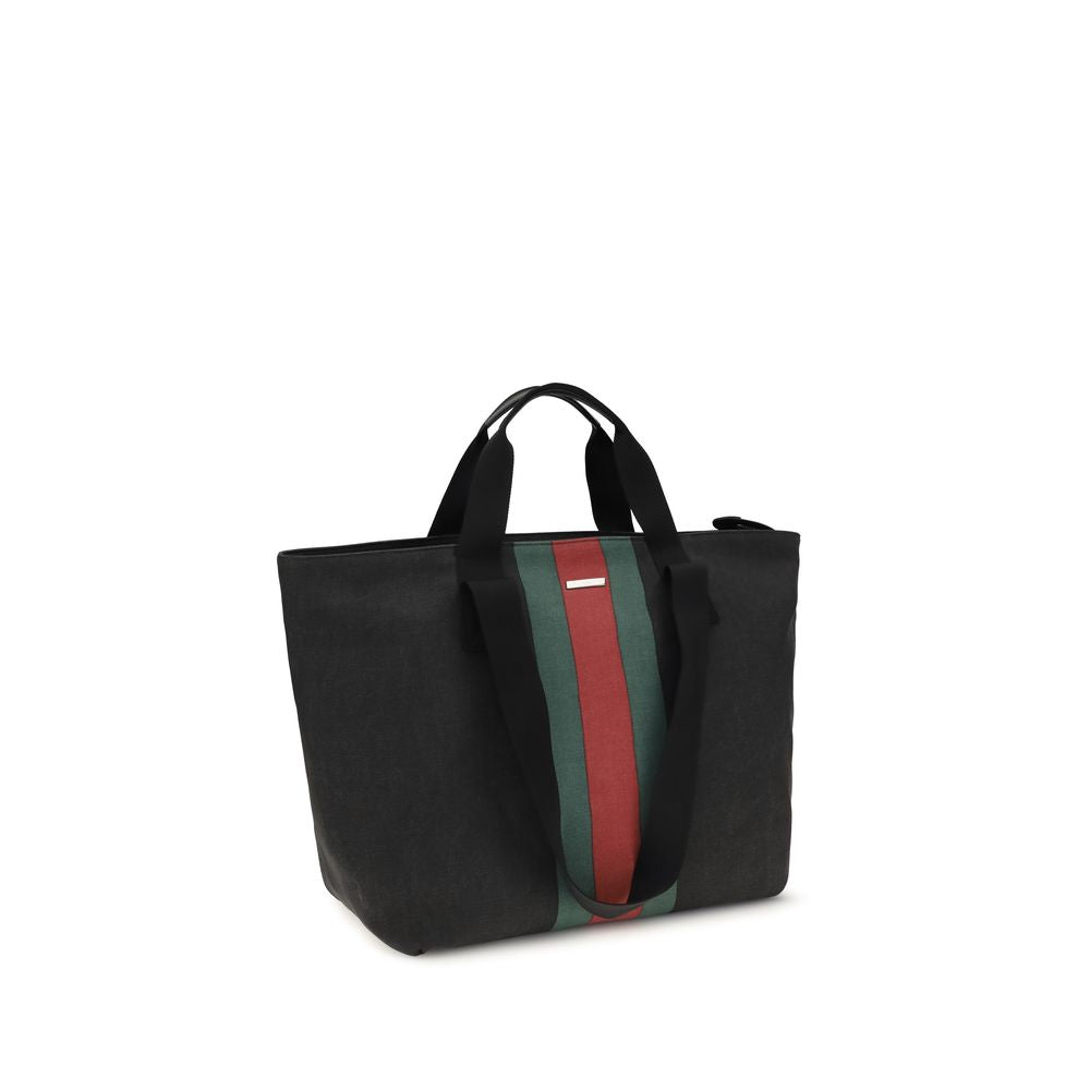 Gucci Black Cotton Shoulder Bag - Side view