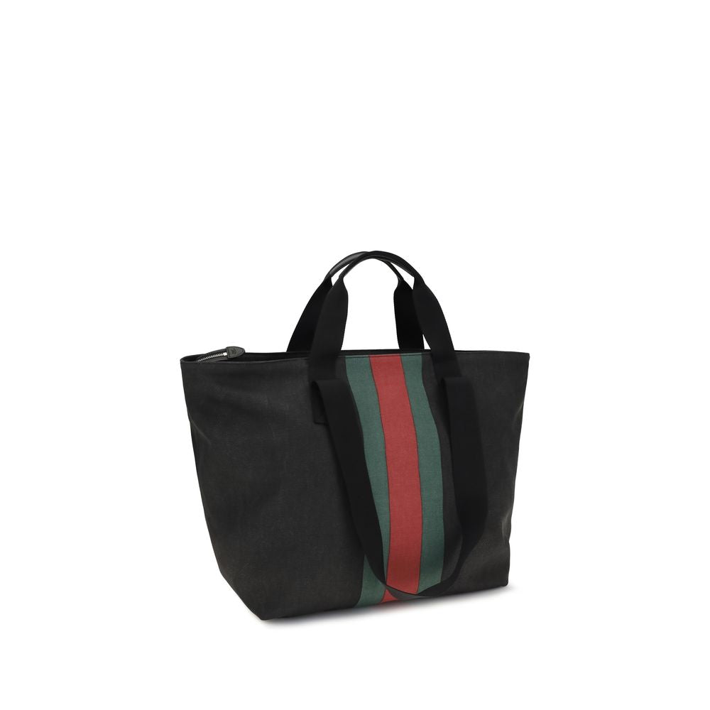 Gucci Black Cotton Shoulder Bag - Back view