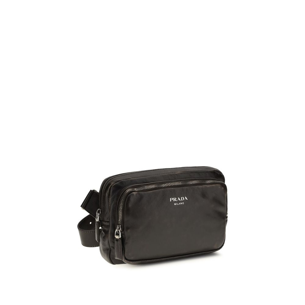 Prada Brown Calf Leather Shoulder Bag - AW26 24x16cm - Side view