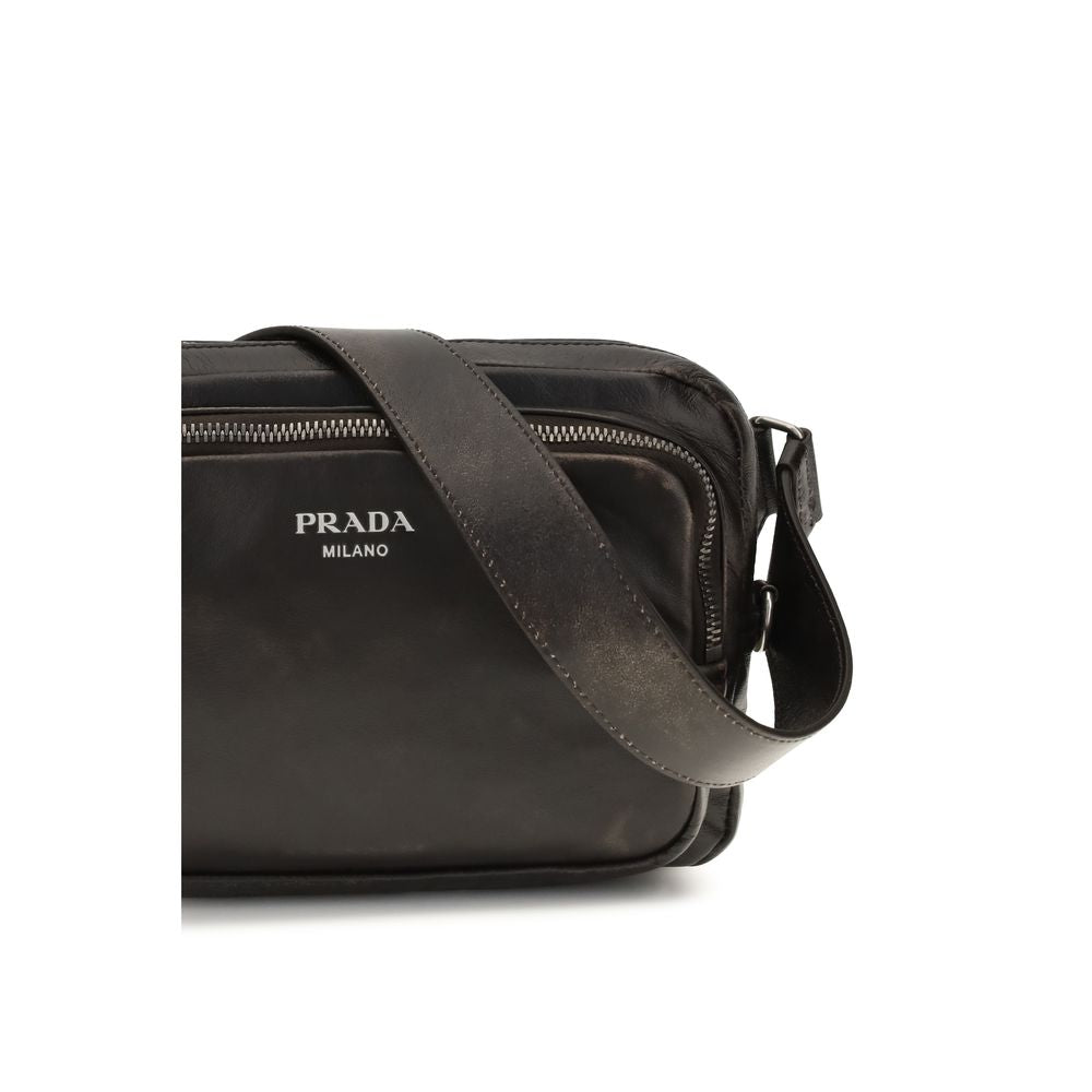Prada Brown Calf Leather Shoulder Bag - AW26 24x16cm - Detail view