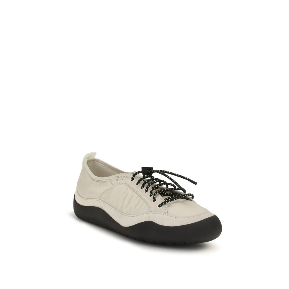 Prada Beige Fabric Athletic Sneakers - Side view