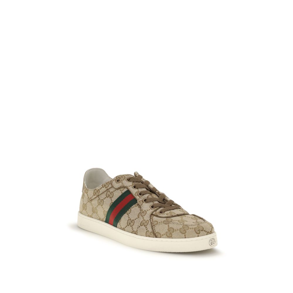 Gucci Beige Fabric Athletic Sneakers - Side view