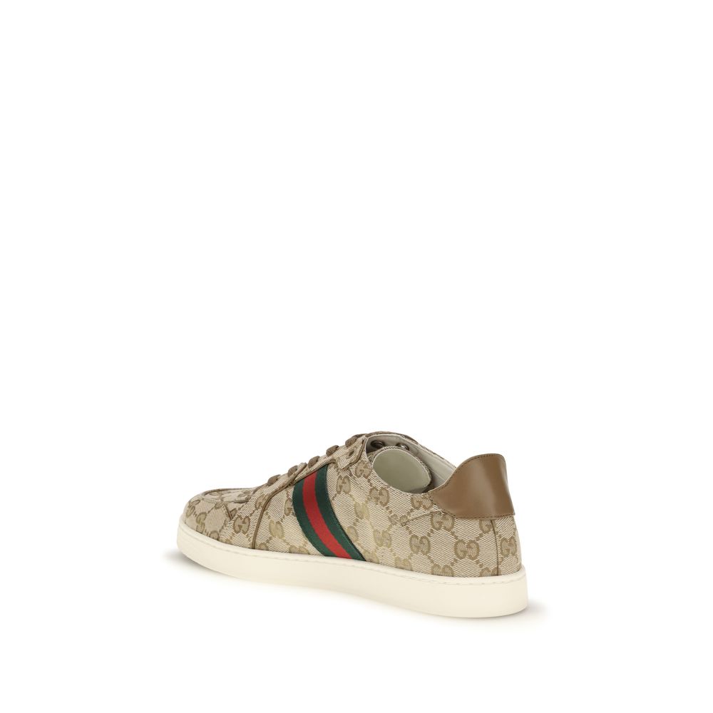 Gucci Beige Fabric Athletic Sneakers - Back view