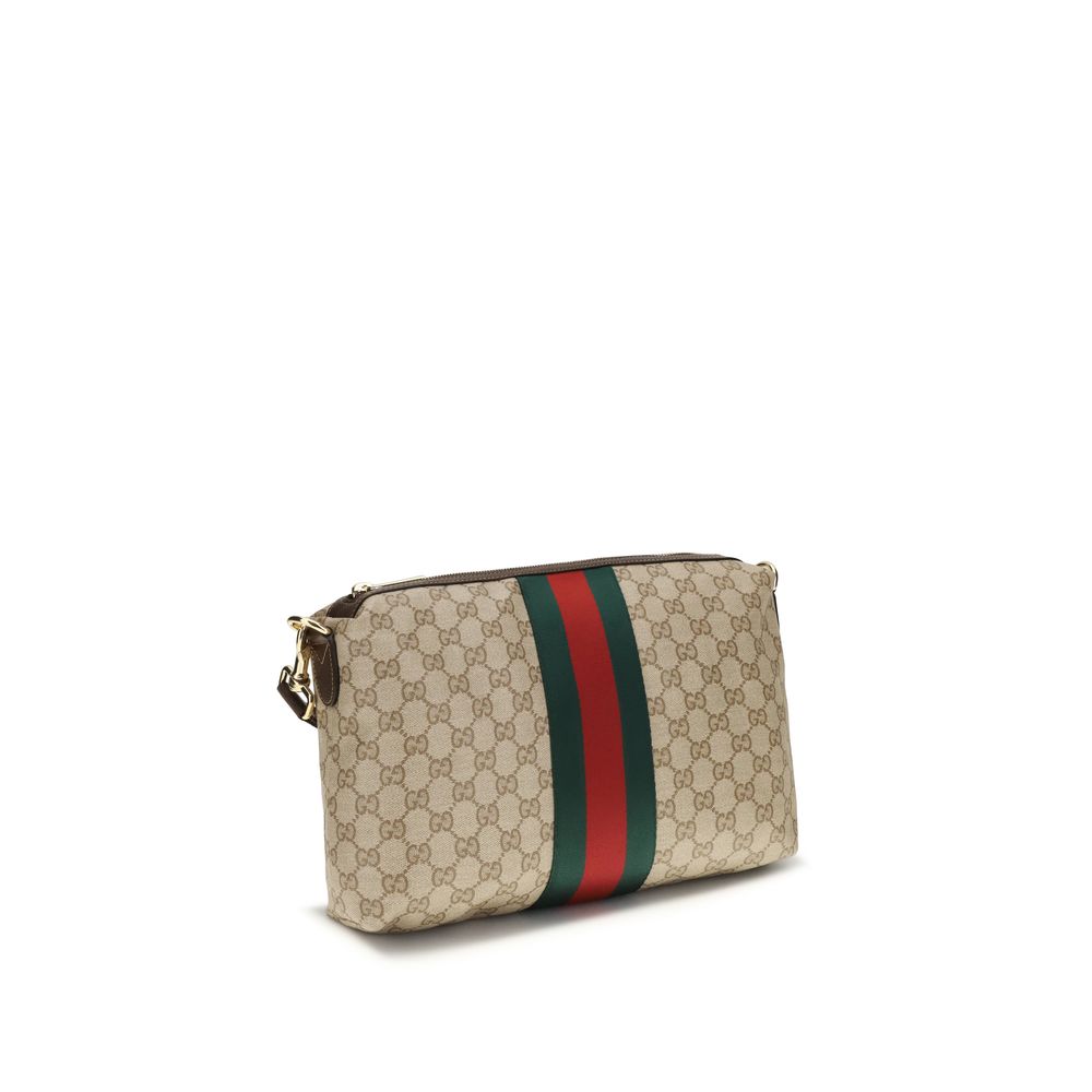 Gucci Beige Cotton Shoulder Bag - AW26 33x20cm - Side view