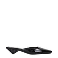 Prada Black Leather Flat Sandals (Ref. PR15582789796105) - Front view