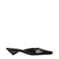 Prada Black Leather Flat Sandals (Ref. PR15582789796105) - Front view