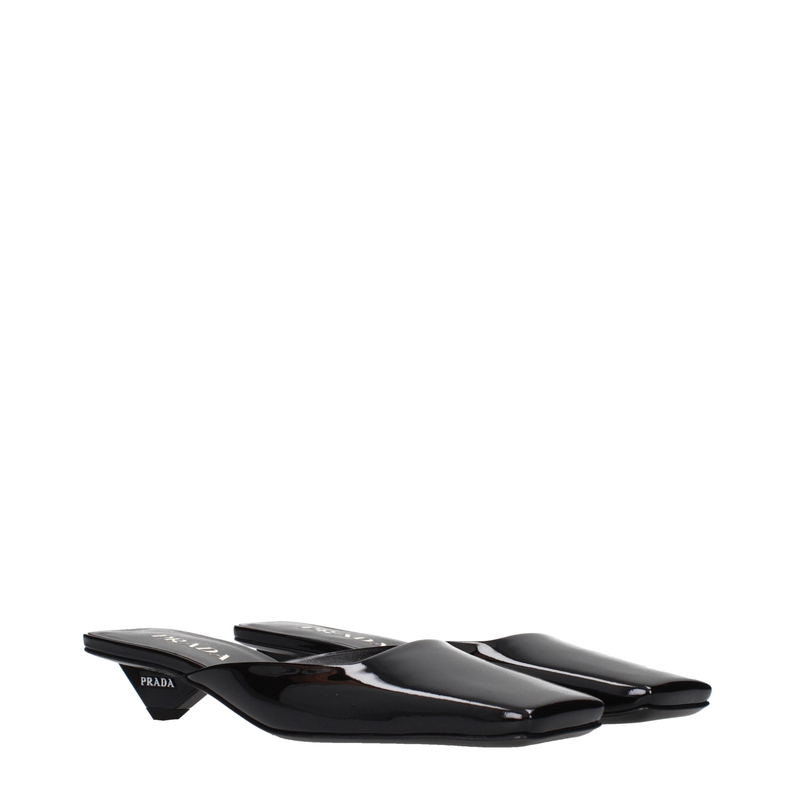 Prada Black Leather Flat Sandals (Ref. PR15582789796105) - Side view
