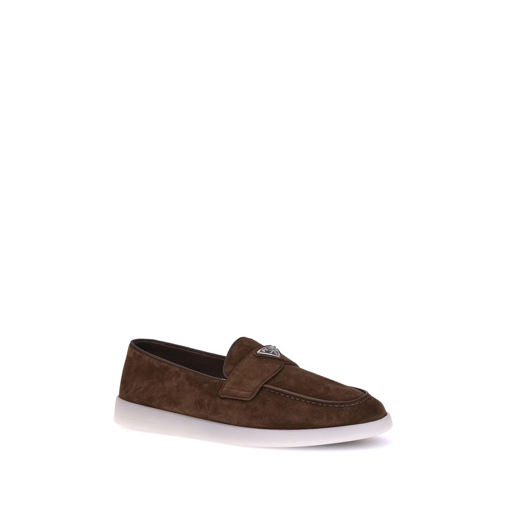 Prada Brown Calf Leather Slip On Loafers - AW26 (Ref. PR2DG124FG001103F0324) - Side view