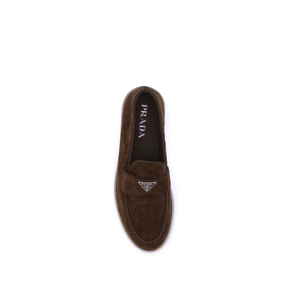 Prada Brown Calf Leather Slip On Loafers - AW26 (Ref. PR2DG124FG001103F0324) - Detail view