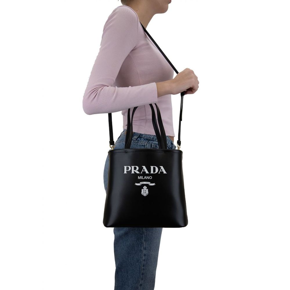 Prada Black Calfskin Tote Bag - Detail view