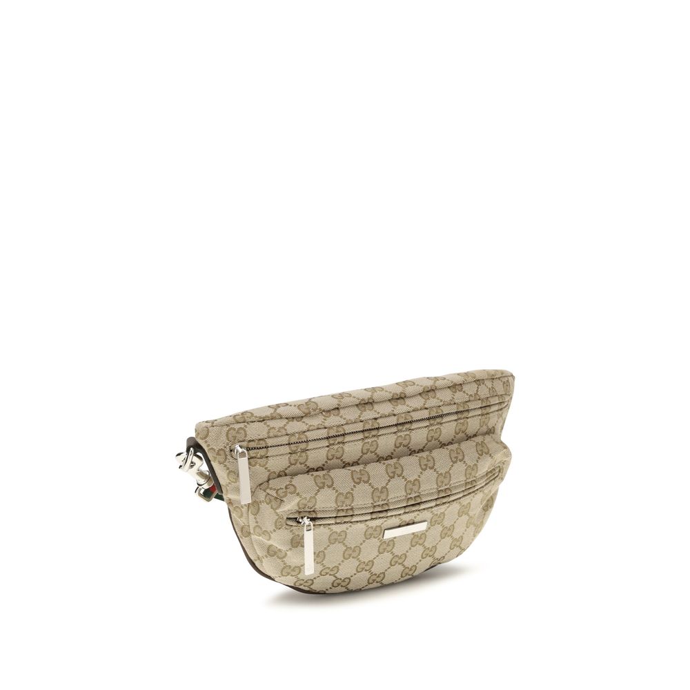 Gucci Beige Polyester Shoulder Bag - AW26 30x16cm - Side view
