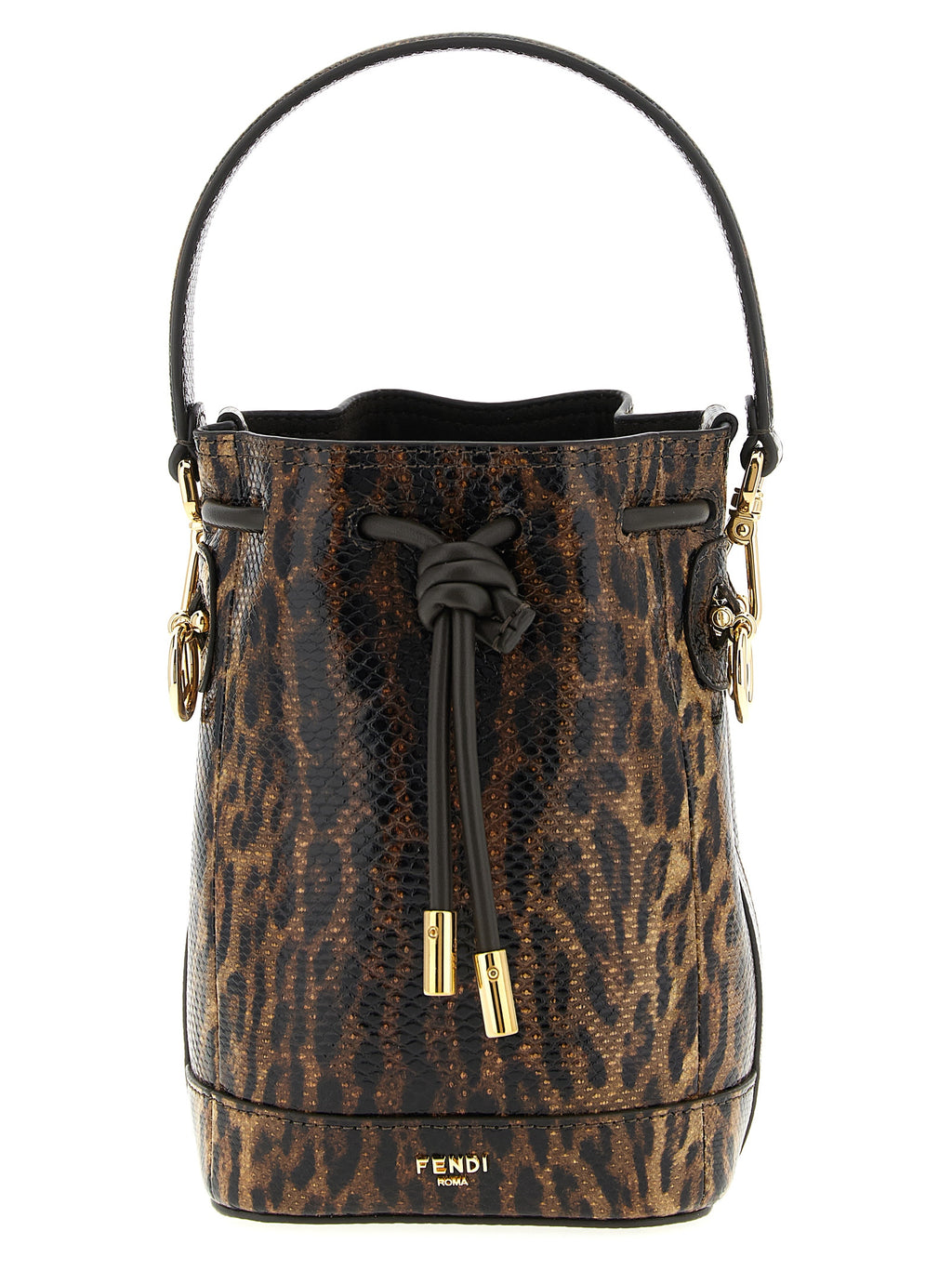 Fendi Brown Velvet Leather Handbag - Front view