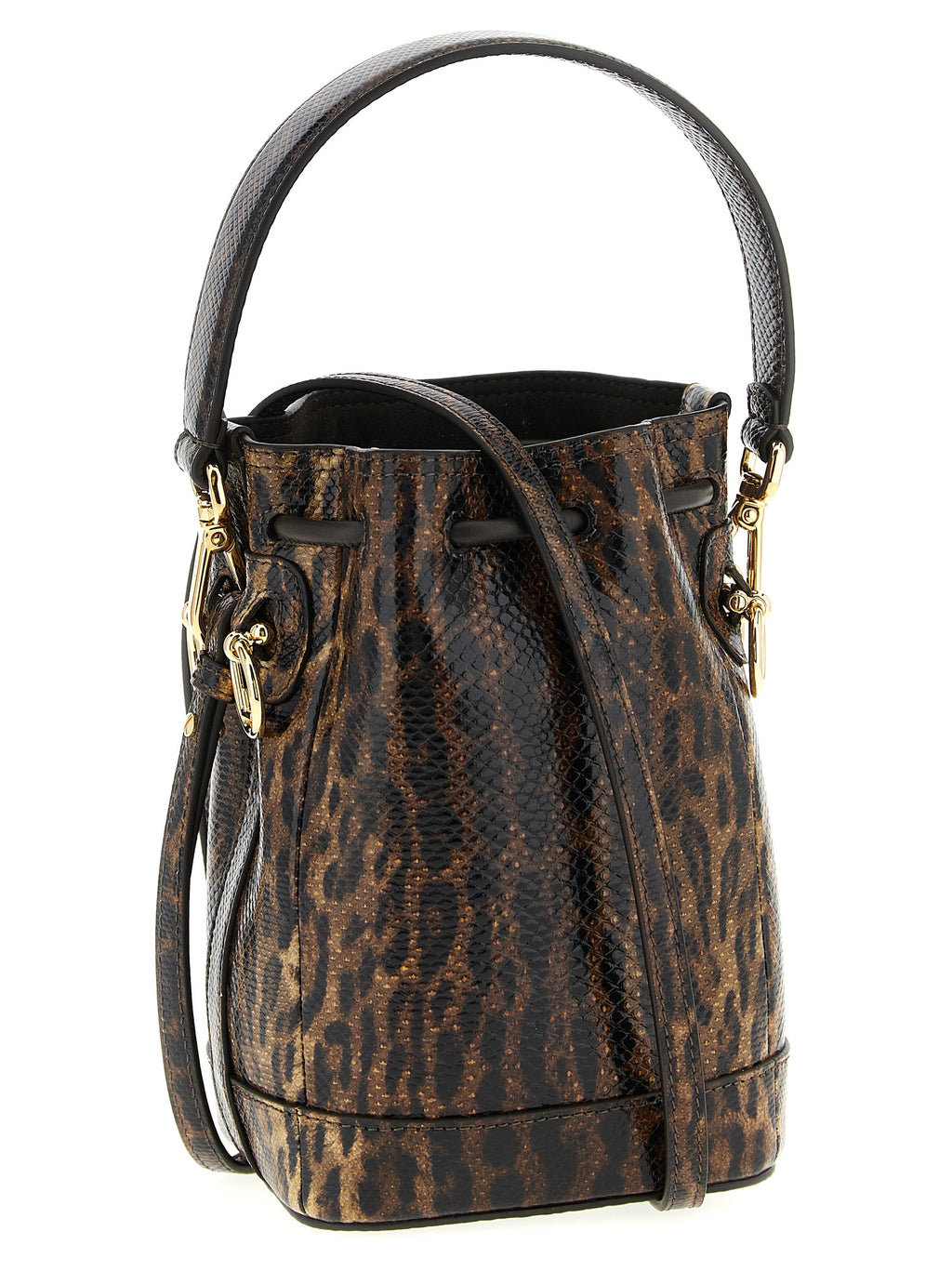 Fendi Brown Velvet Leather Handbag - Side view