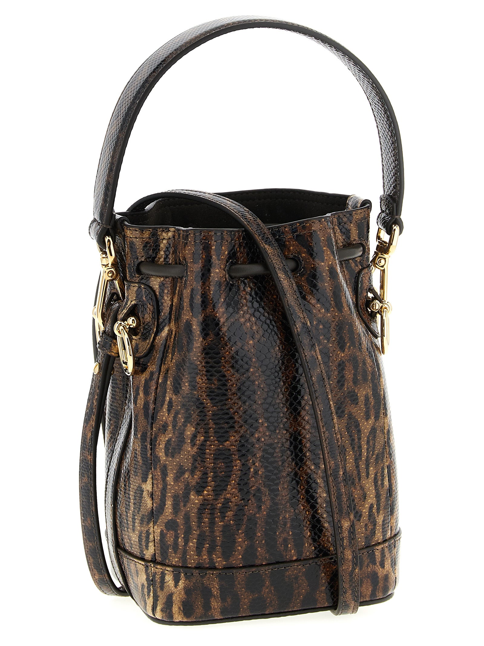 Fendi Brown Velvet Leather Handbag - Side view