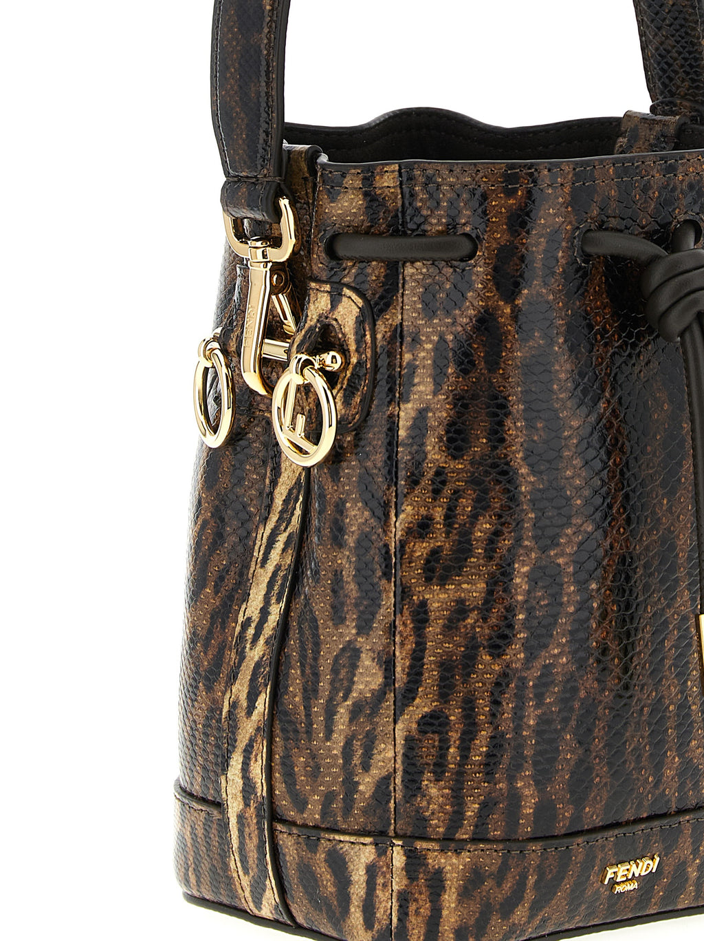 Fendi Brown Velvet Leather Handbag - Back view