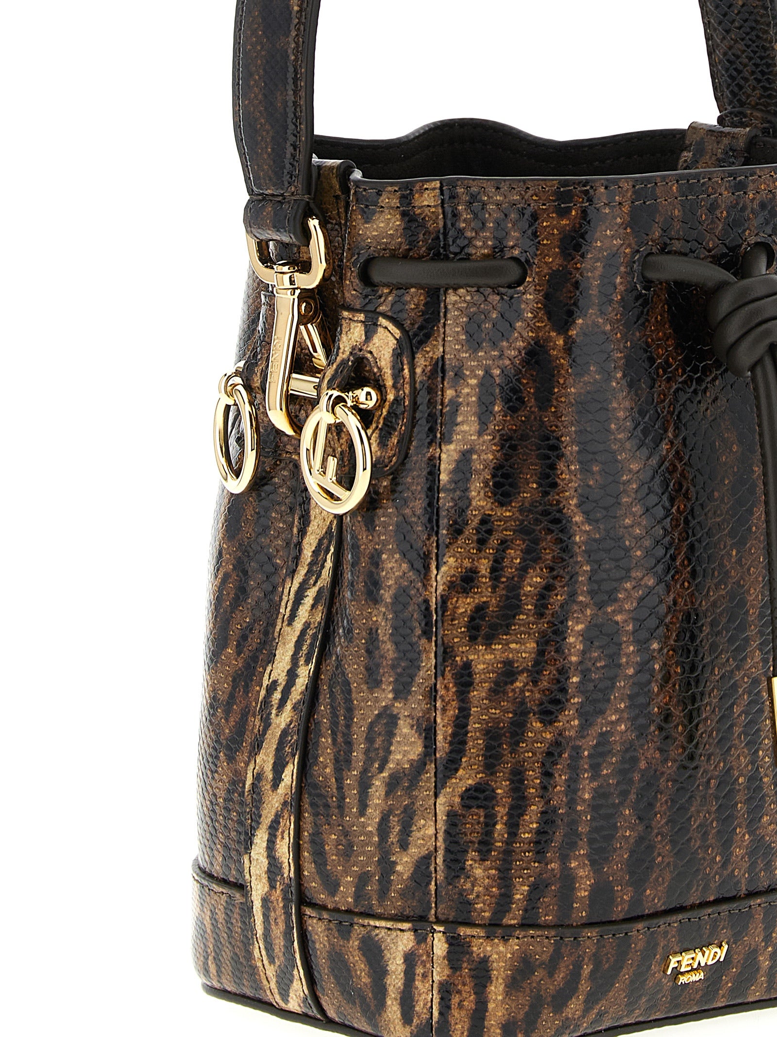 Fendi Brown Velvet Leather Handbag - Back view