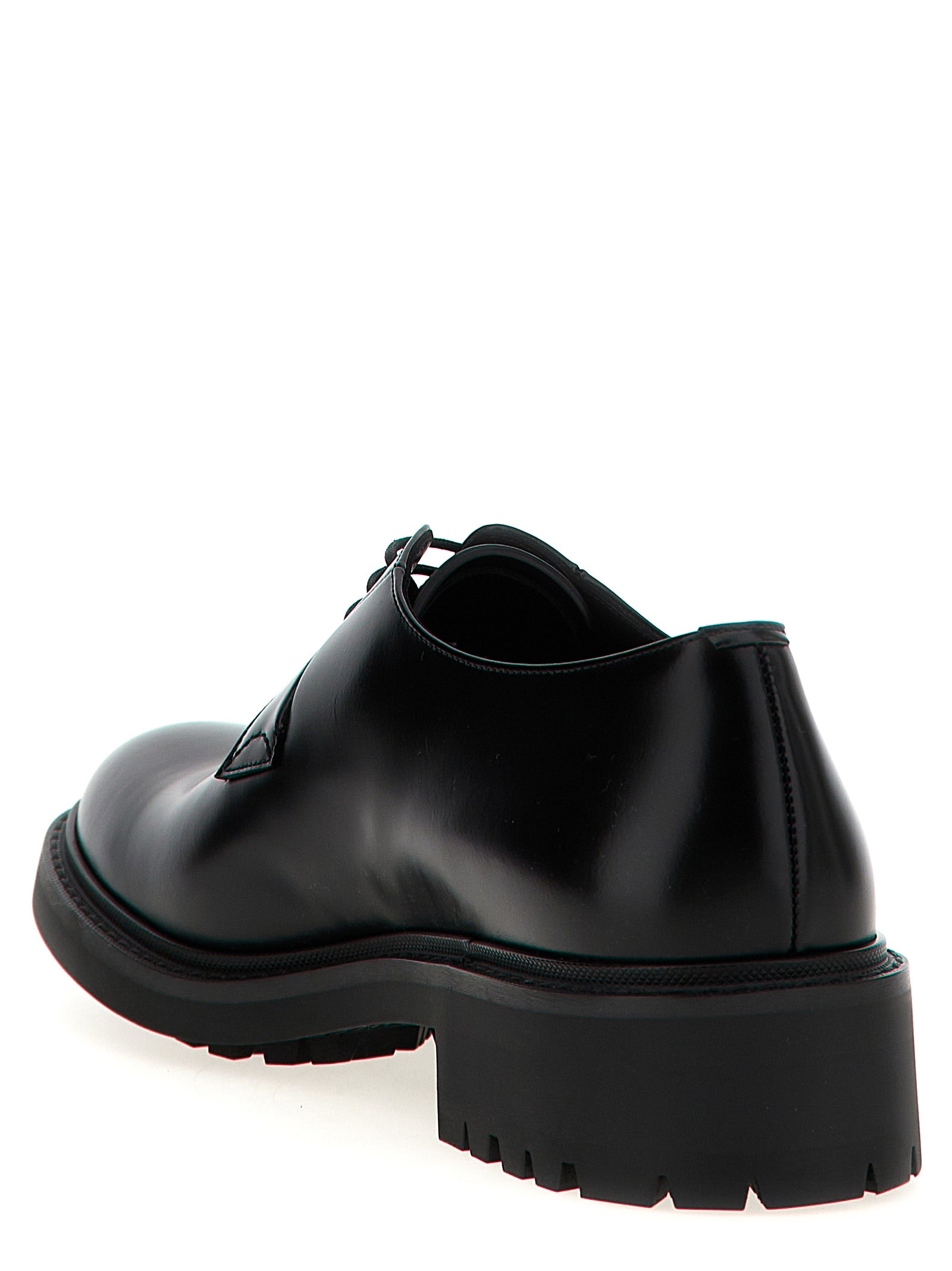 Saint Laurent Black Lamb Leather Oxfords And Derbies - Back view