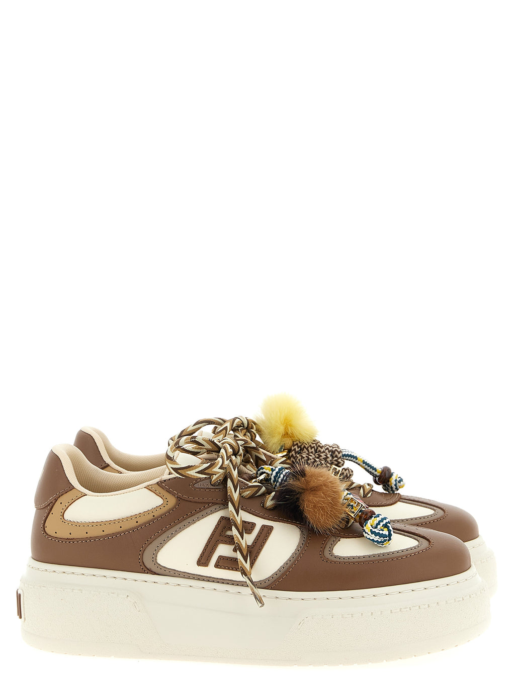 Fendi Multicolor Calfskin Platform Sneakers (Ref. FE317978) - Front view