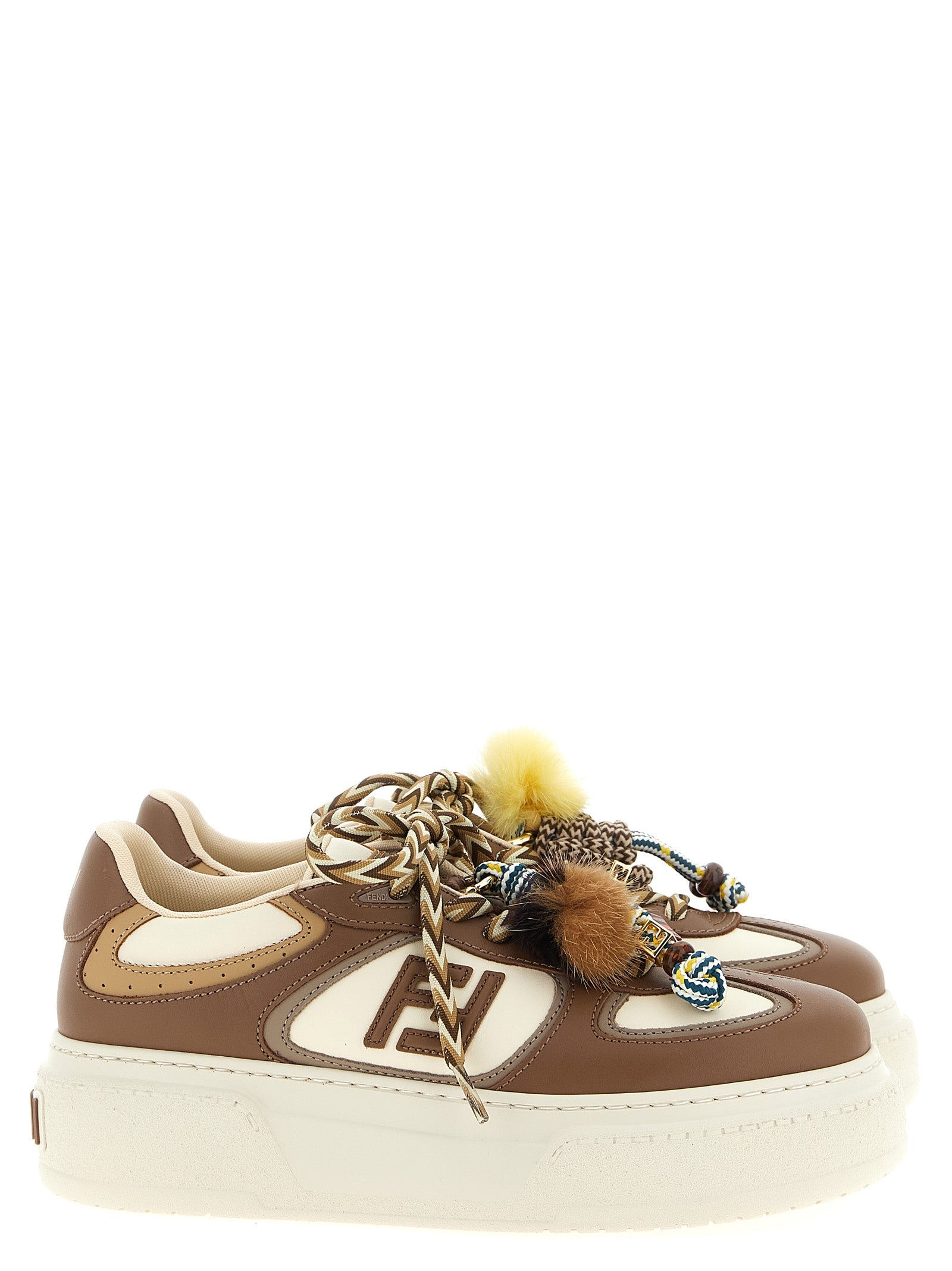 Fendi Multicolor Calfskin Platform Sneakers (Ref. FE317978) - Front view