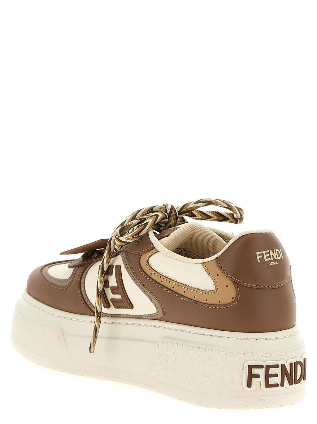 Fendi Multicolor Calfskin Platform Sneakers (Ref. FE317978) - Detail view