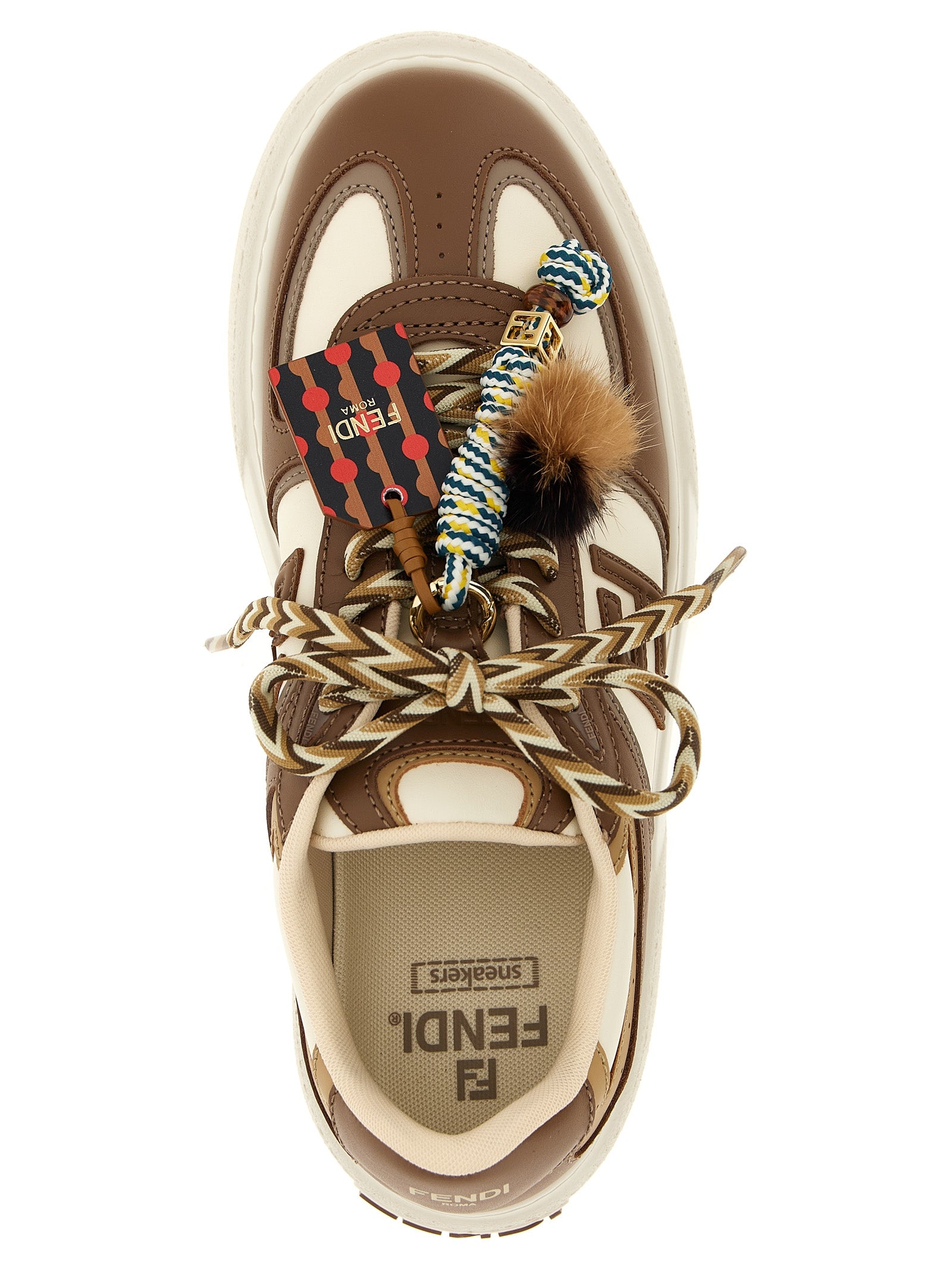 Fendi Multicolor Calfskin Platform Sneakers (Ref. FE317978) - Close-up view