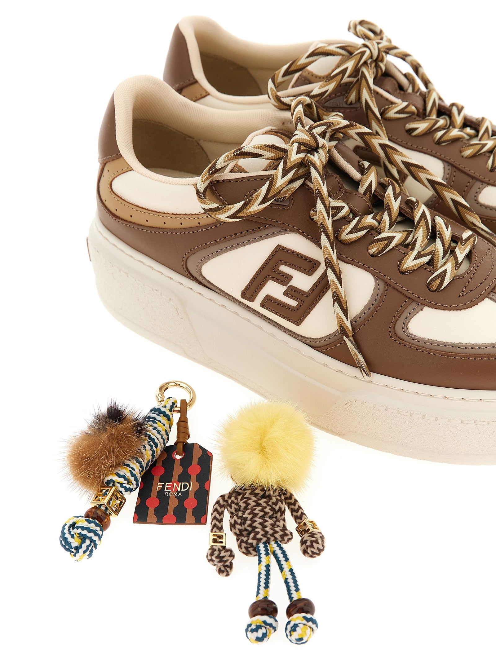 Fendi Multicolor Calfskin Platform Sneakers (Ref. FE317978) - Alternate view