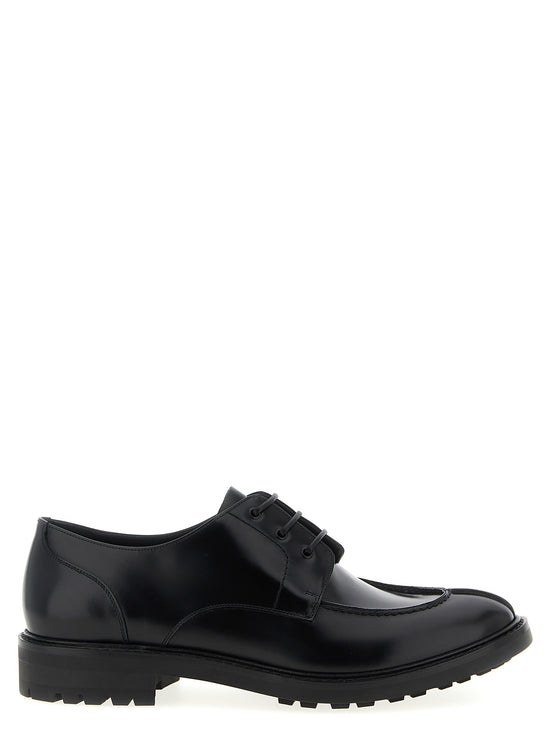 Saint Laurent Black Calfskin Oxfords And Derbies - Front view