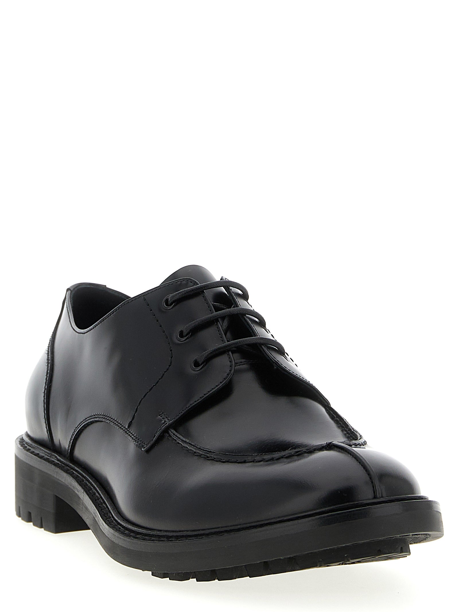 Saint Laurent Black Calfskin Oxfords And Derbies - Side view
