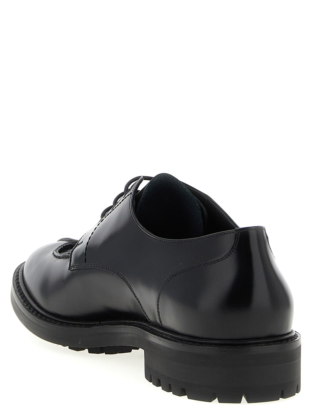 Saint Laurent Black Calfskin Oxfords And Derbies - Back view