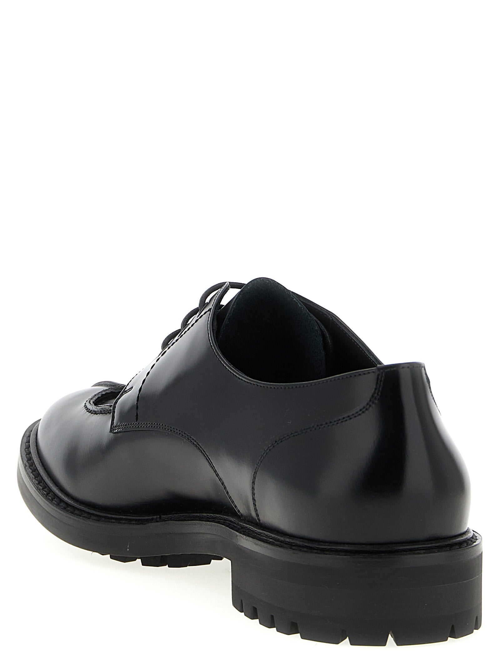 Saint Laurent Black Calfskin Oxfords And Derbies - Back view