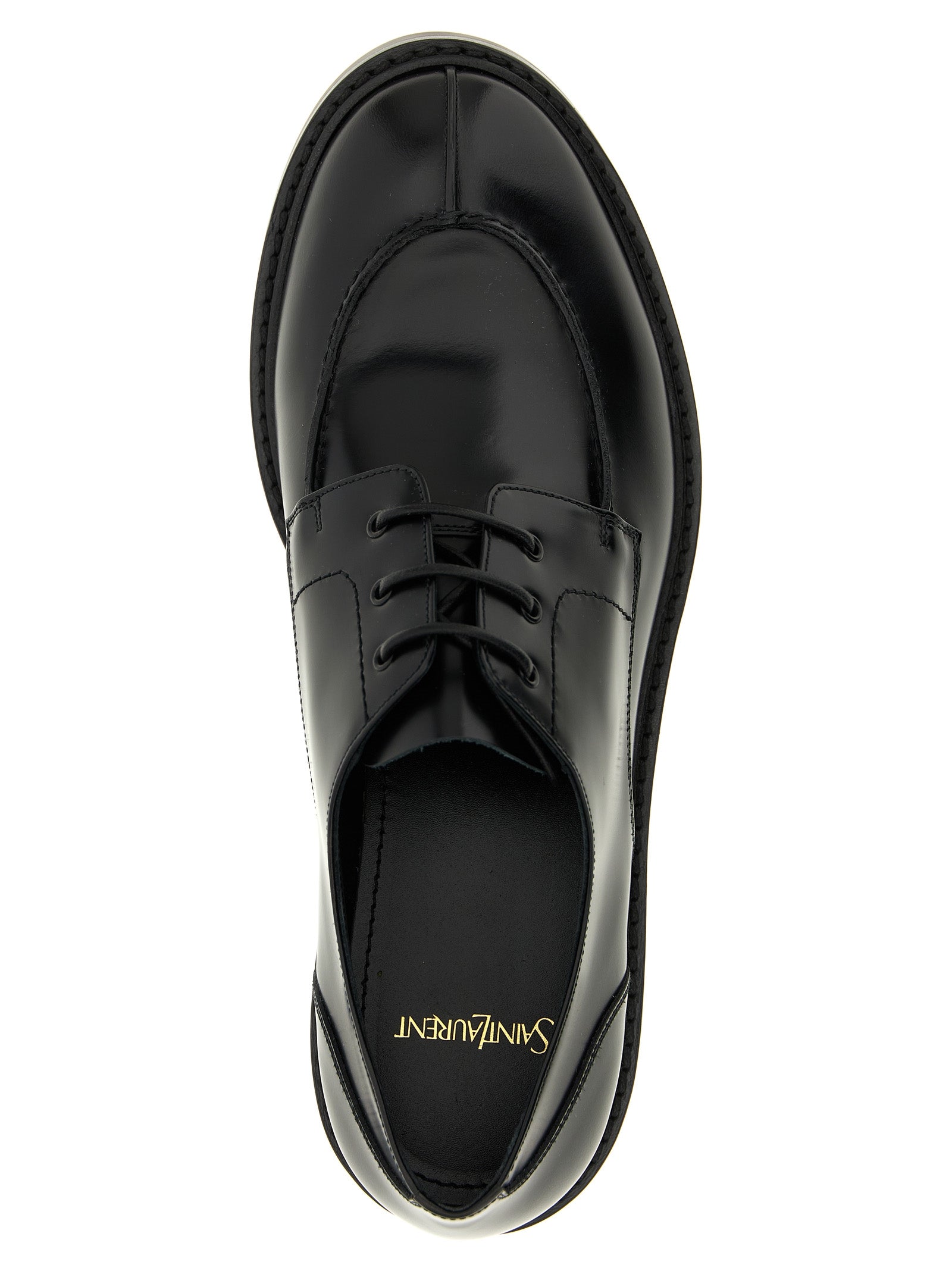Saint Laurent Black Calfskin Oxfords And Derbies - Detail view