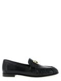 Fendi Black Lamb Leather Slip On Loafers - Front view