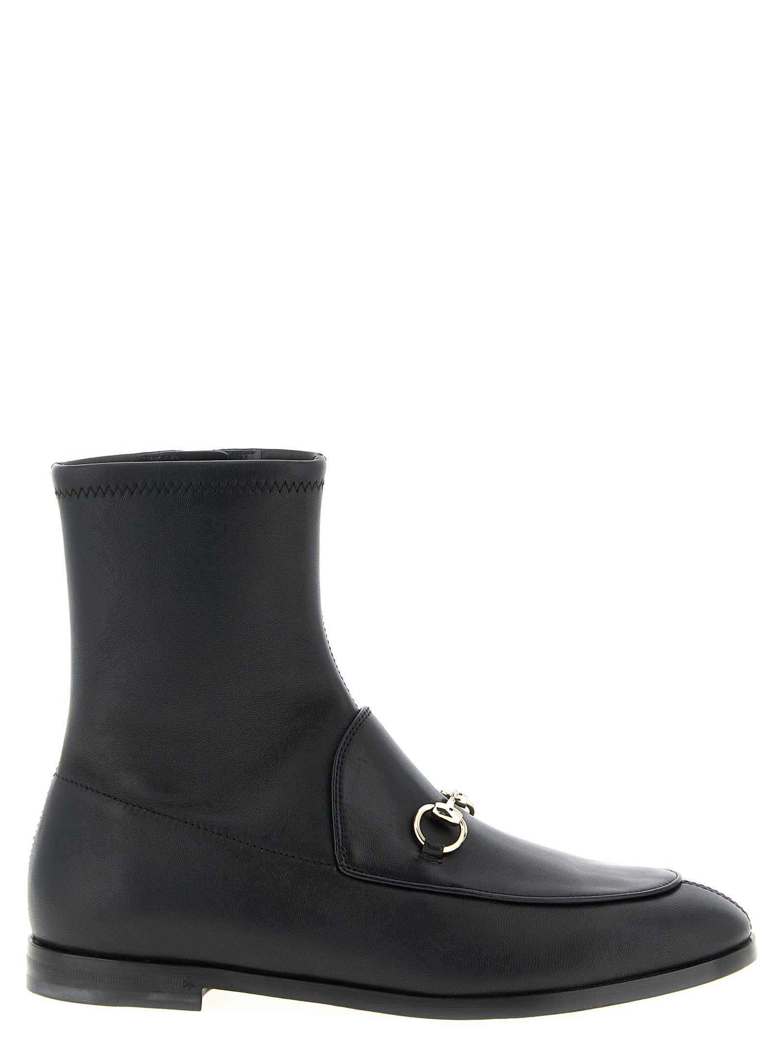 Gucci Black Lamb Leather Ankle Boots - Front view