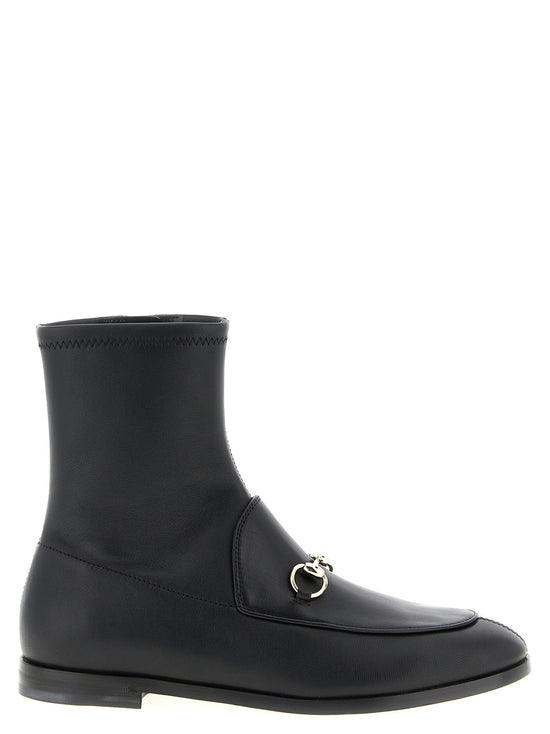 Gucci Black Lamb Leather Ankle Boots - Front view