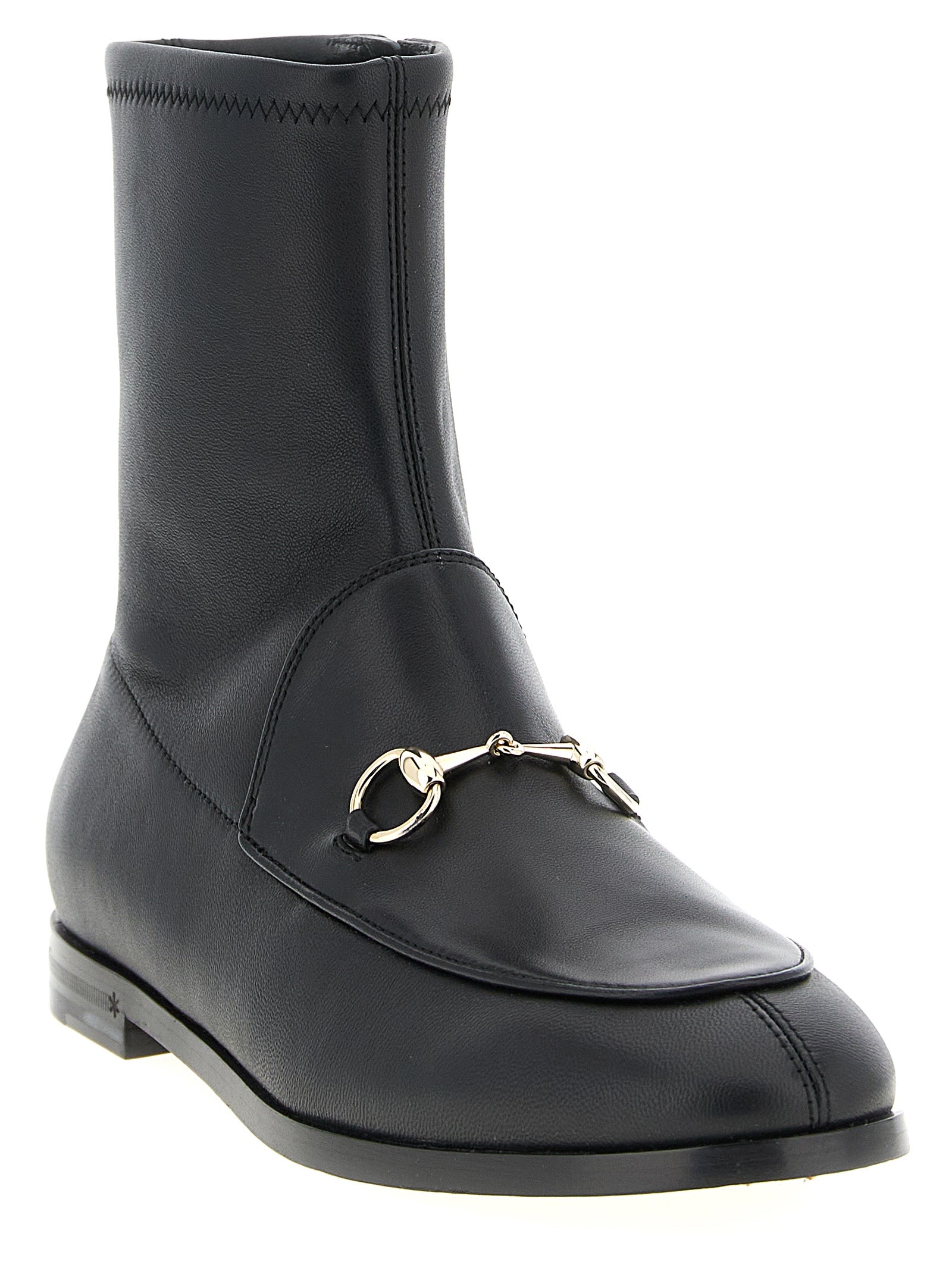 Gucci Black Lamb Leather Ankle Boots - Side view