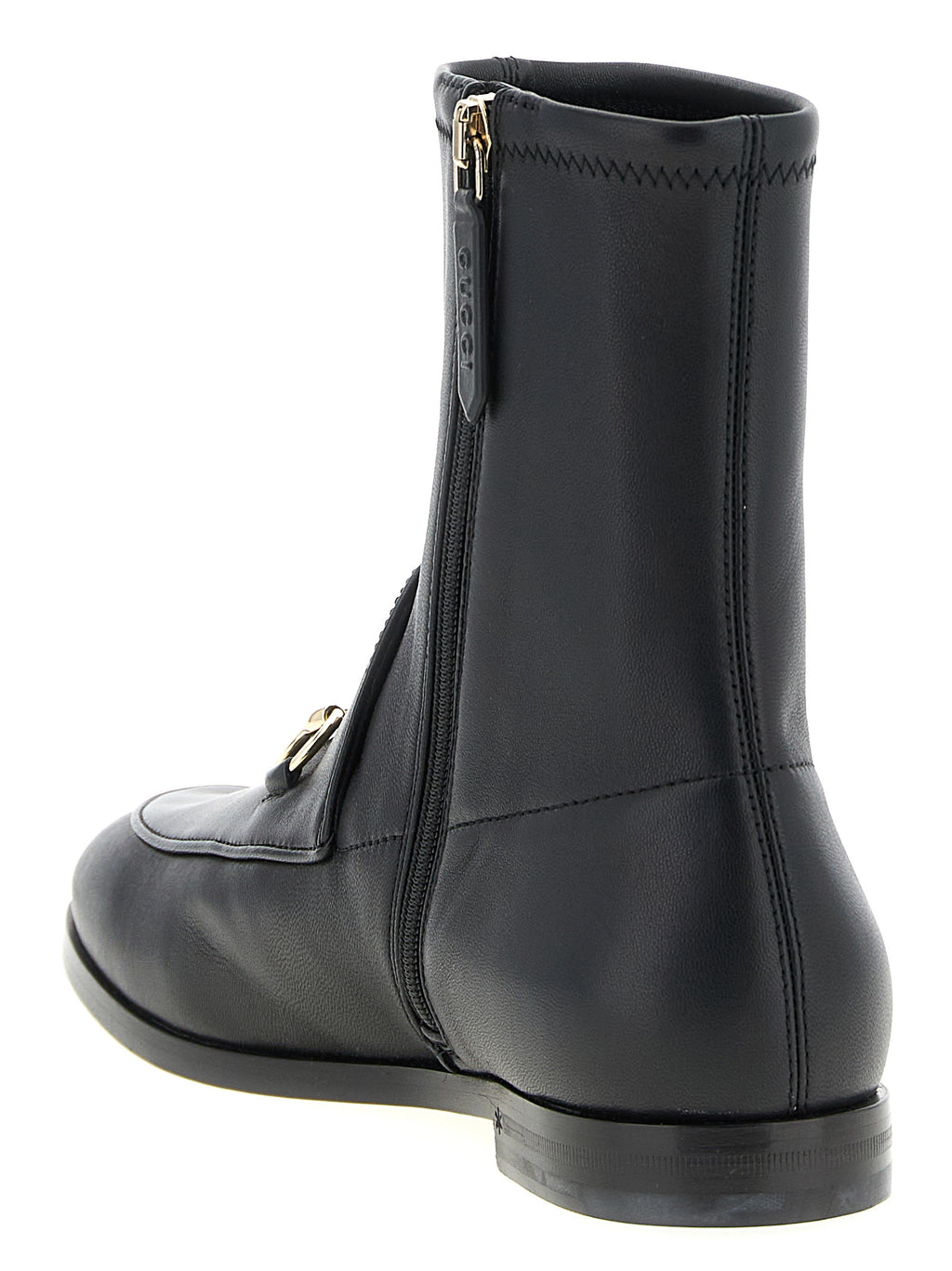 Gucci Black Lamb Leather Ankle Boots - Back view