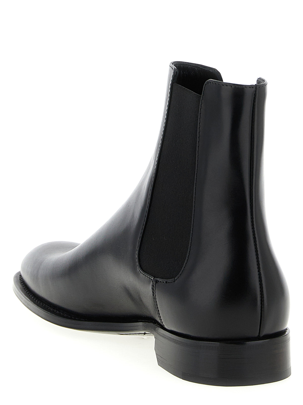 Saint Laurent Black Calfskin Chelsea Boots (Ref. SA323384) - Back view