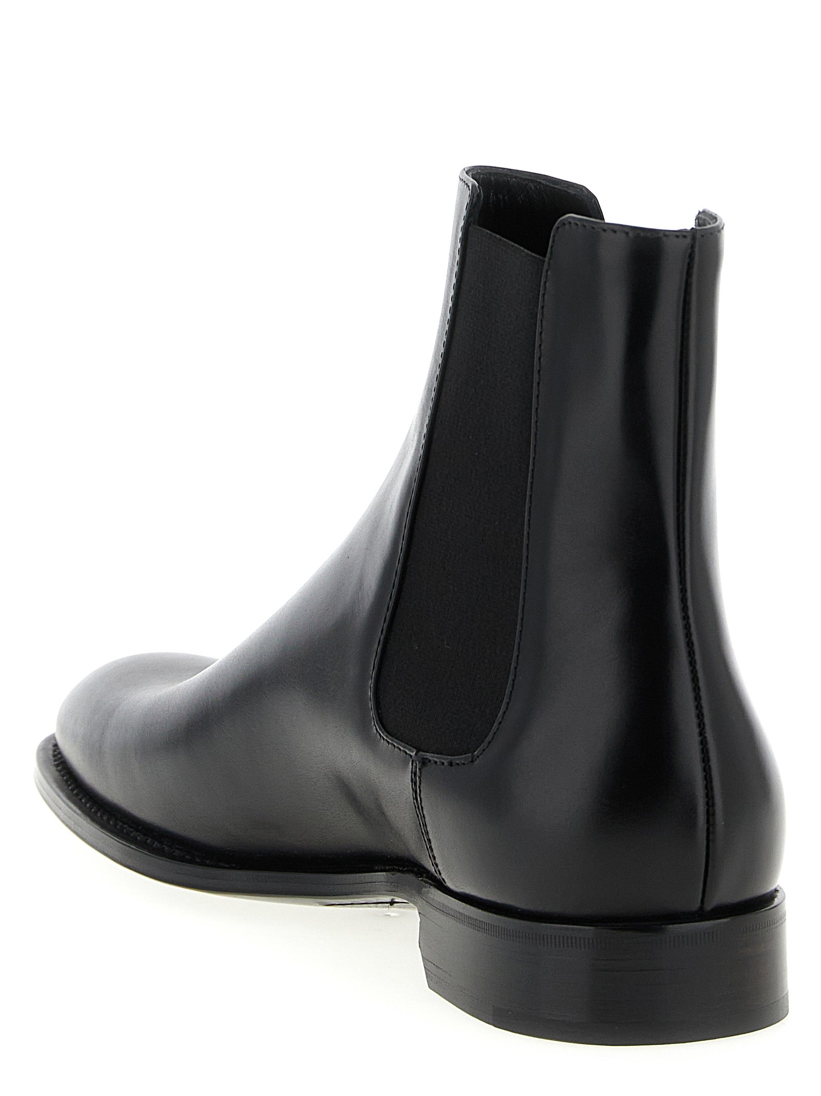 Saint Laurent Black Calfskin Chelsea Boots (Ref. SA323384) - Back view