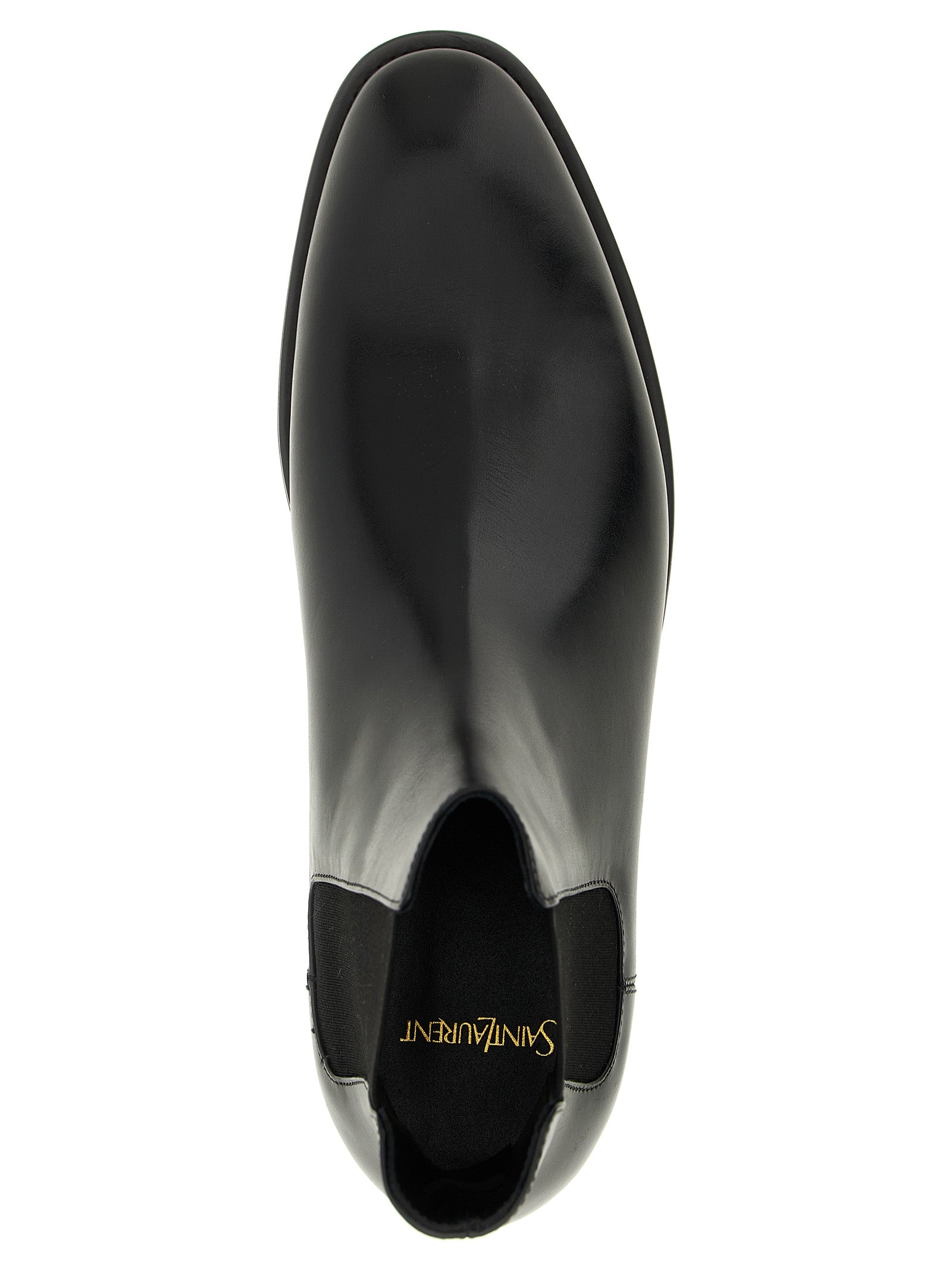 Saint Laurent Black Calfskin Chelsea Boots (Ref. SA323384) - Detail view
