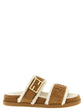 Fendi Beige Calfskin Slides - Front view
