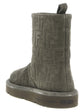Fendi Gray Calfskin Ankle Boots - Back view