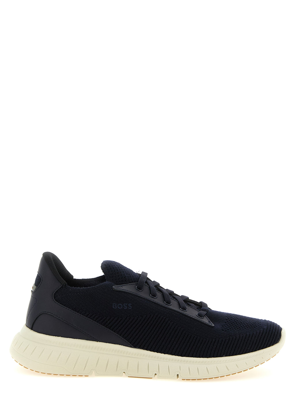 Hugo Boss Blue Cowhide Athletic Sneakers - Front view