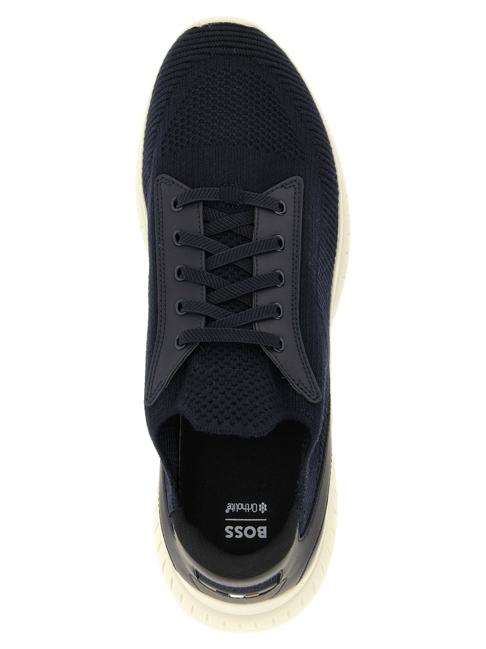 Hugo Boss Blue Cowhide Athletic Sneakers - Detail view